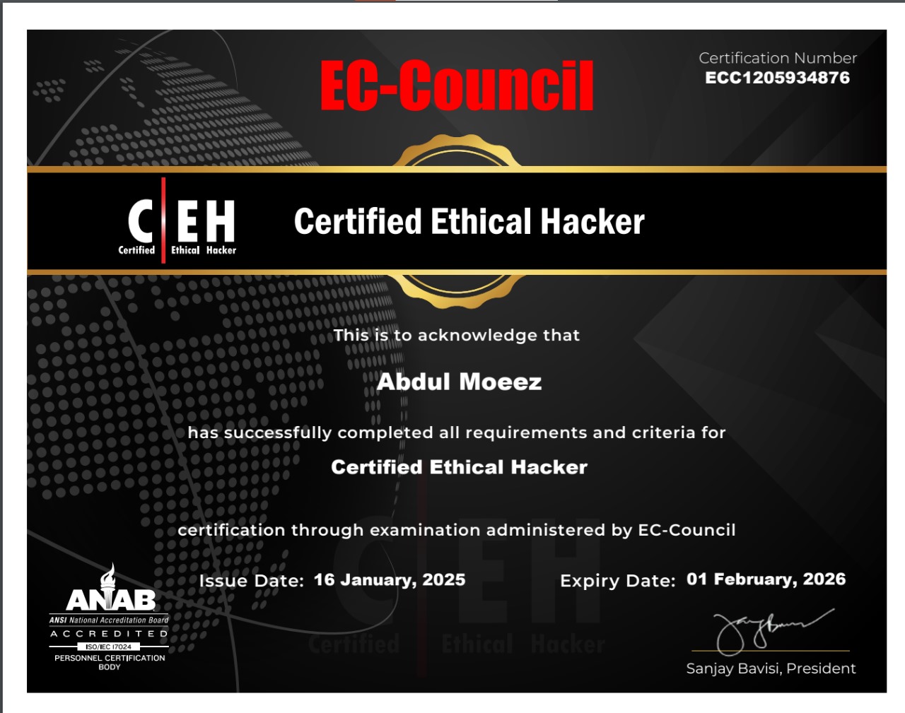 CEH Certificate