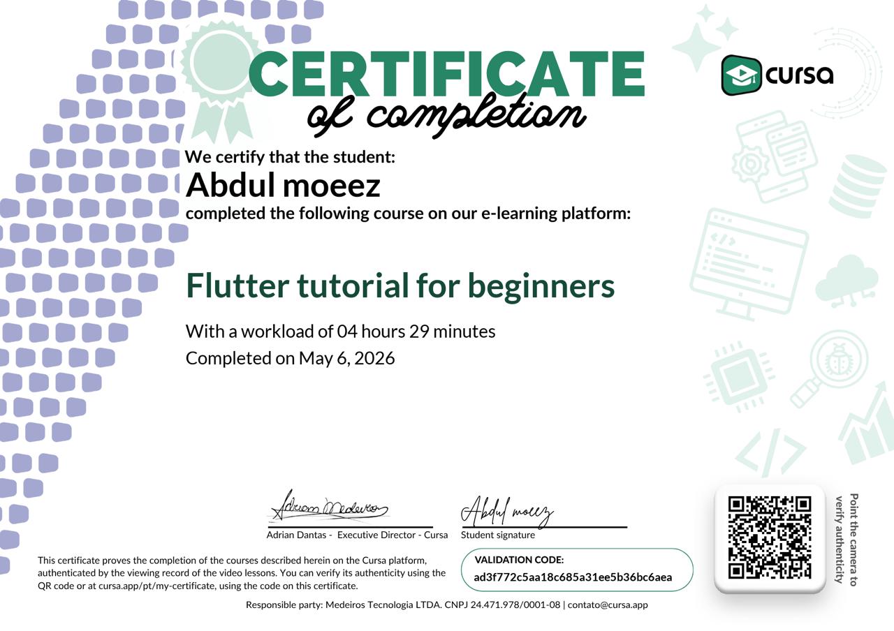 Flutter Certificate